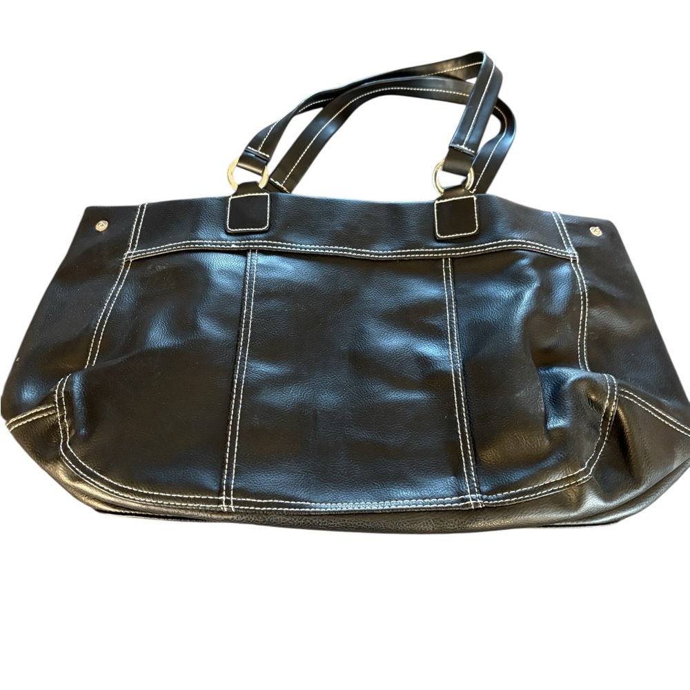 Lancome BLACK Tote HANDBAG Double Drop Shoulder Handle OVERNIGHT Bag NWT